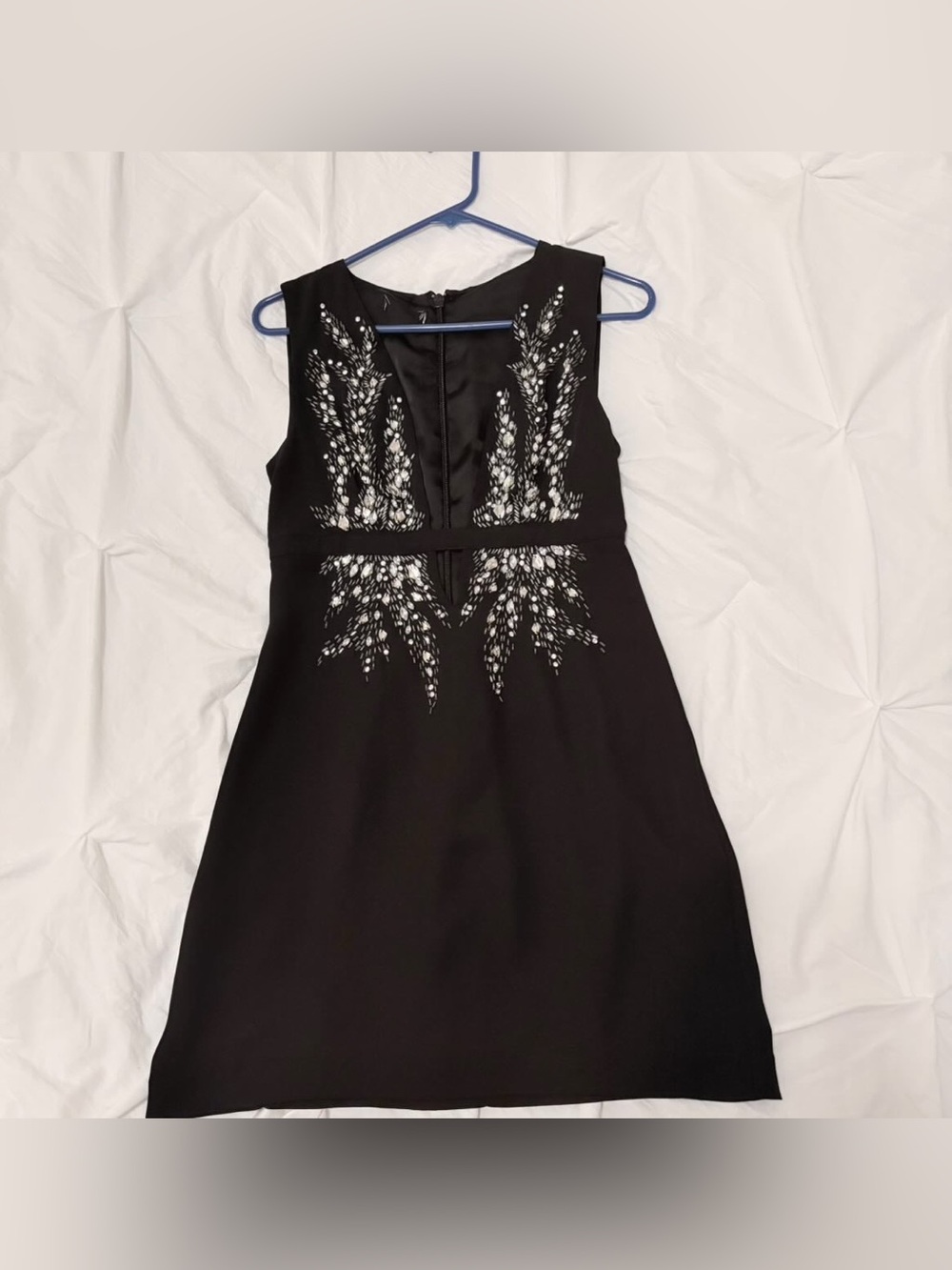 Black Sleeveless Beaded Cocktail Dress